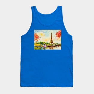 Eiffel Tower Art Painted Tank Top